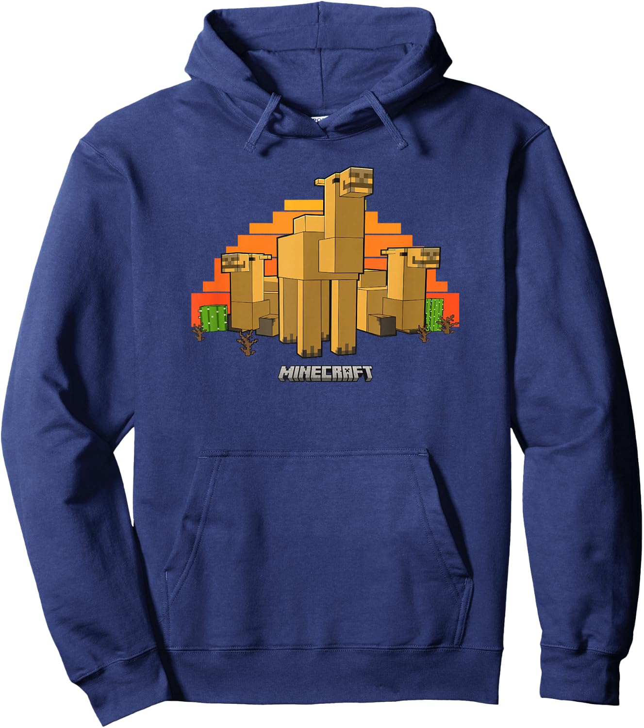 Minecraft Vanilla Camel's Chilling In The Desert Portrait Hoodie - Hoodie | Navy