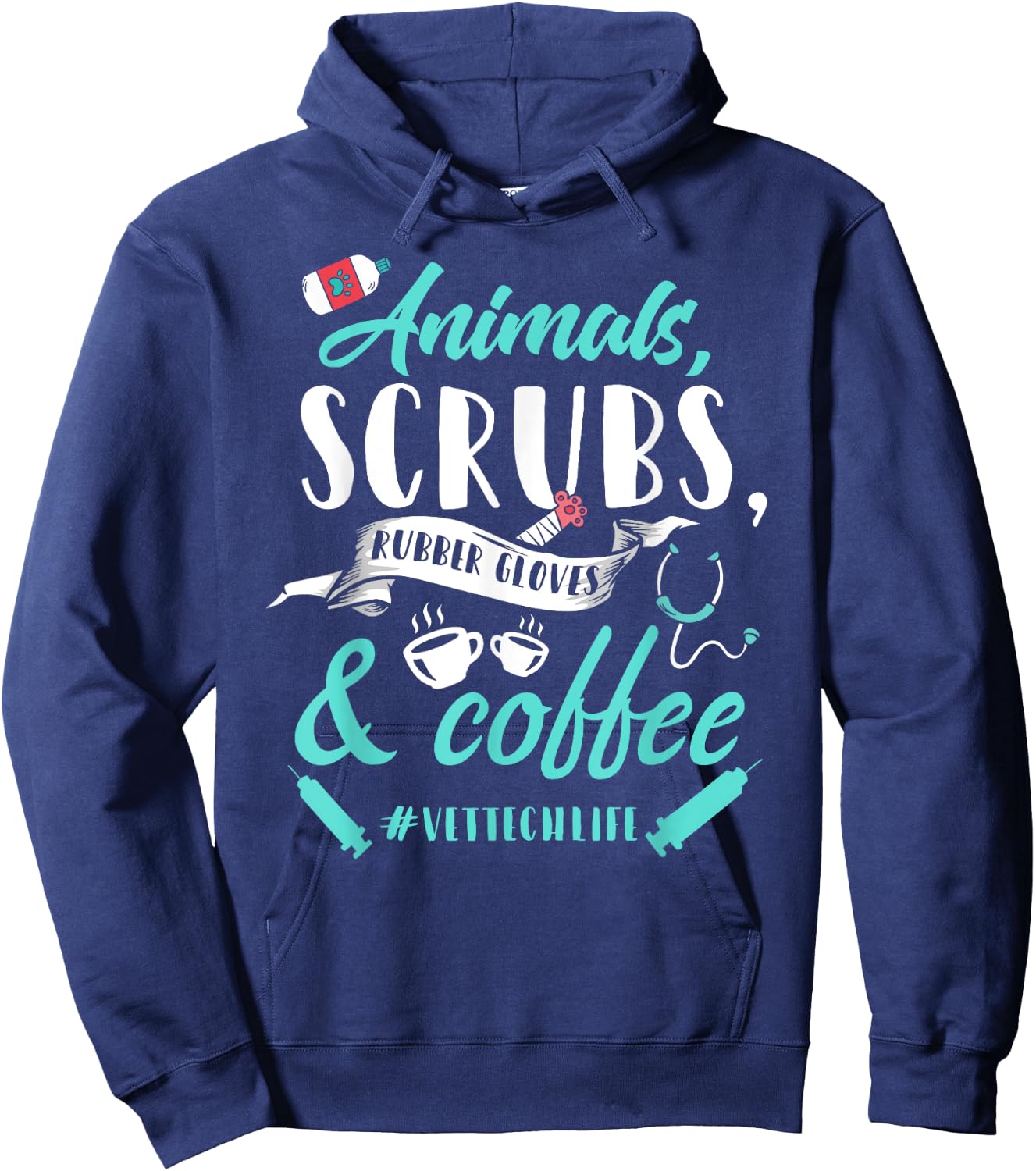 Vet Tech Shirt Funny Veterinary Technician Life Saying Gift Hoodie - Hoodie | Navy