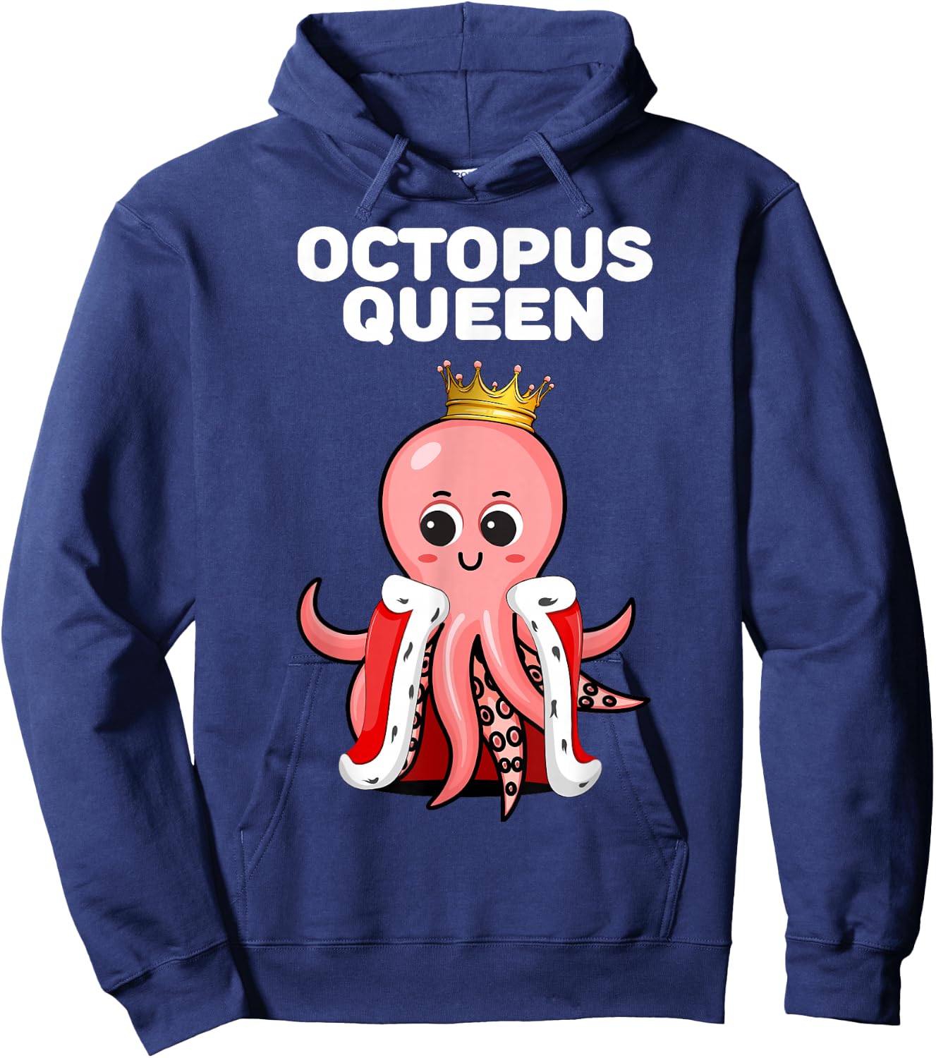 Octopus Queen, Girls' Octopus , Women's Octopus , black Hoodie - Hoodie | Navy