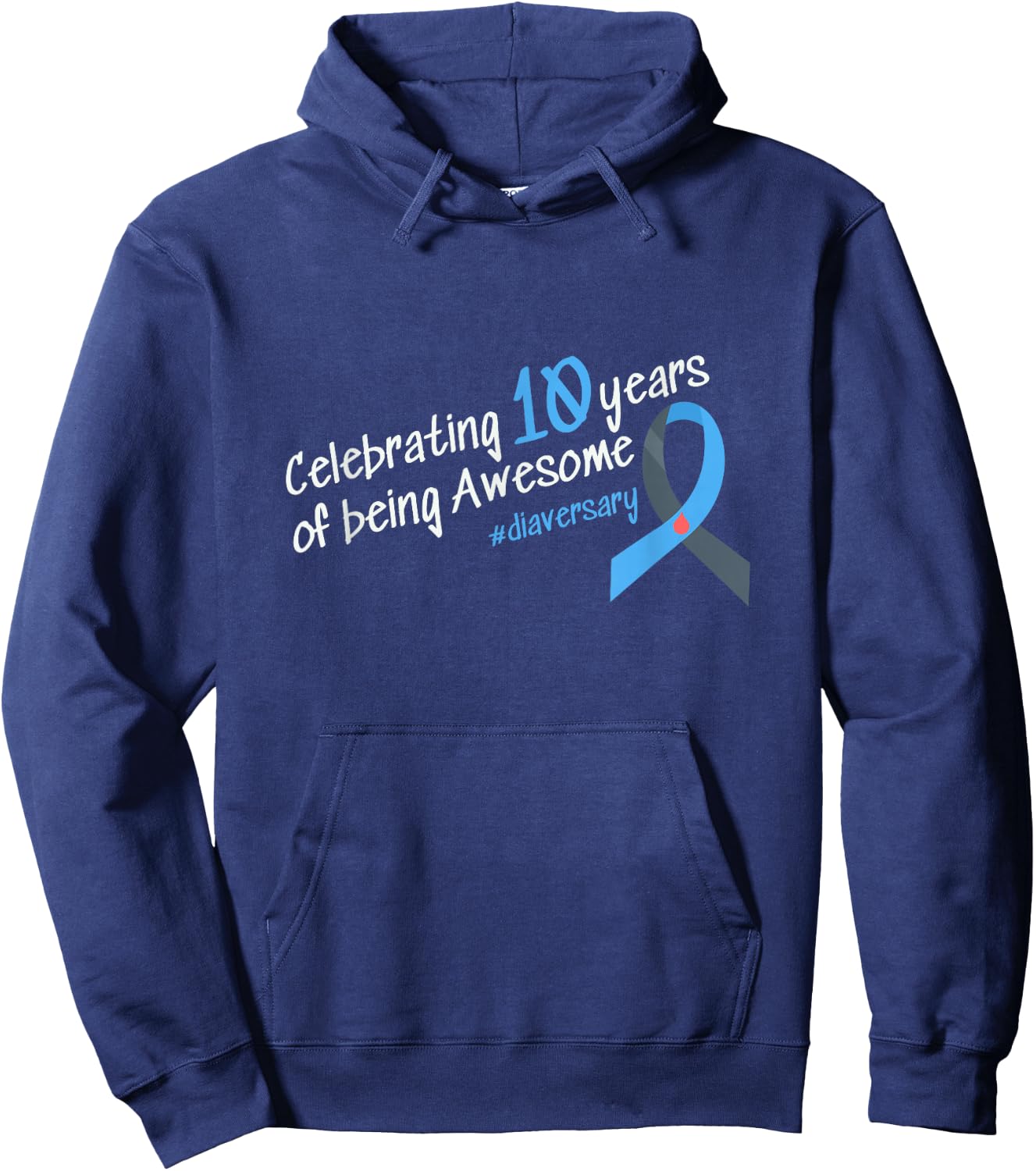 Tenth Diaversary, Celebrating 10 years of being Awesome Hoodie - Hoodie | Navy