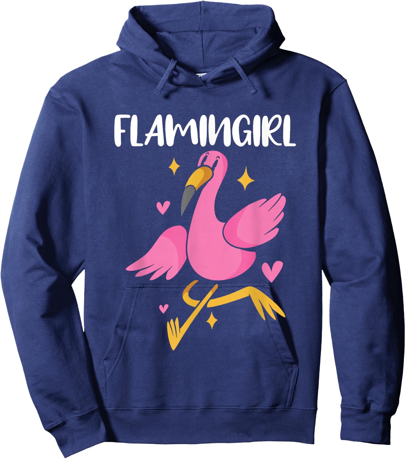 Flamingirl Flamingo Girl , black Hoodie - Hoodie | Navy