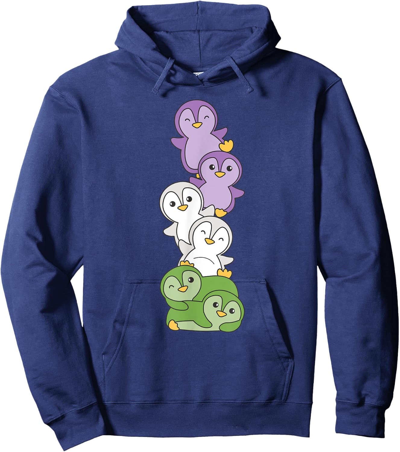 Genderqueer Flag Gay Pride Month Lgbtq Genderqueer Penguin Hoodie - Hoodie | Navy
