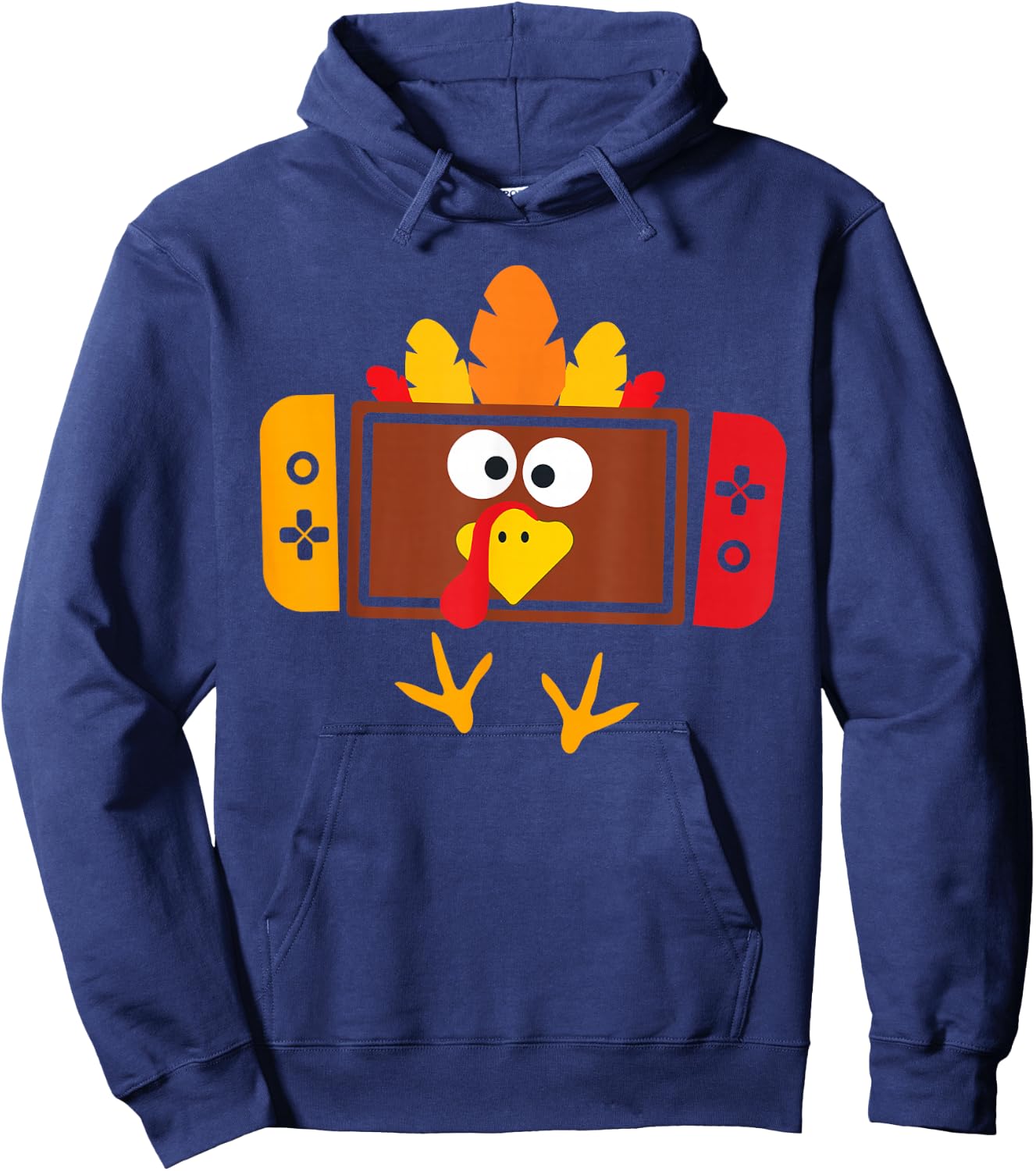 Video Games Thanksgiving Fall turkey gaming Hoodie - Hoodie | Navy