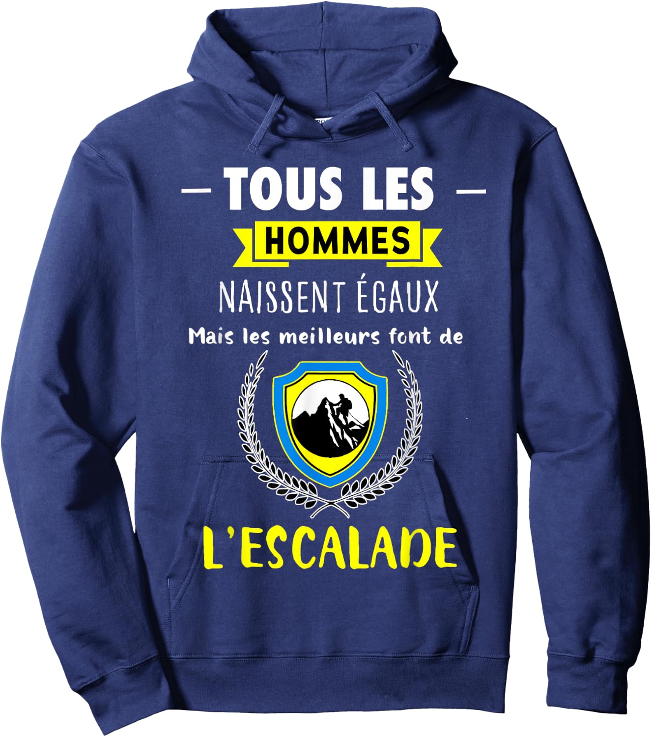 Funny Gift Climbing "The Best Become a Climber" , Black, S Hoodie - Hoodie | Navy