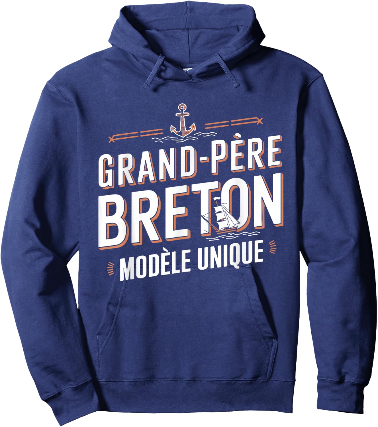 Grand-Père Breton Modèle Unique Cadeau Papy Hoodie - Hoodie | Navy