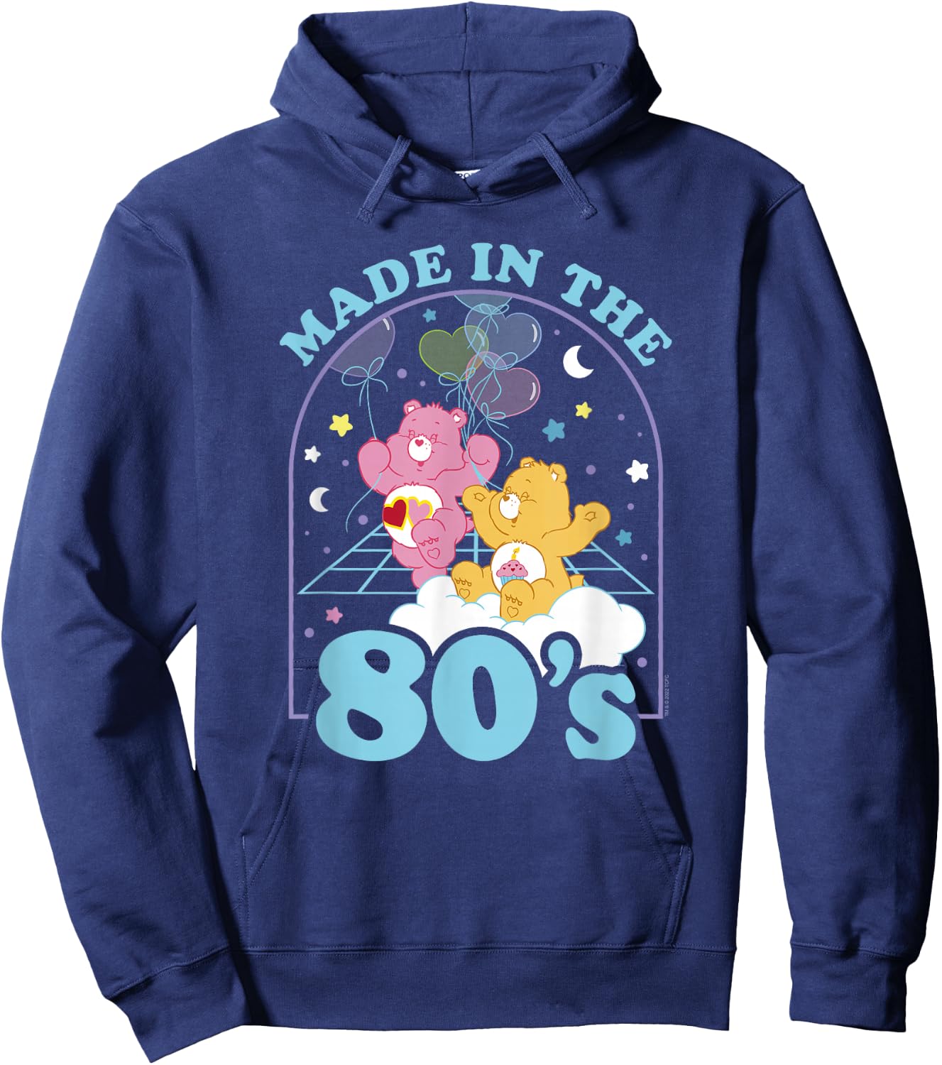 Care Bears Birthday Bear Love-A-Lot Bear Made In The 80's , black Hoodie - Hoodie | Navy