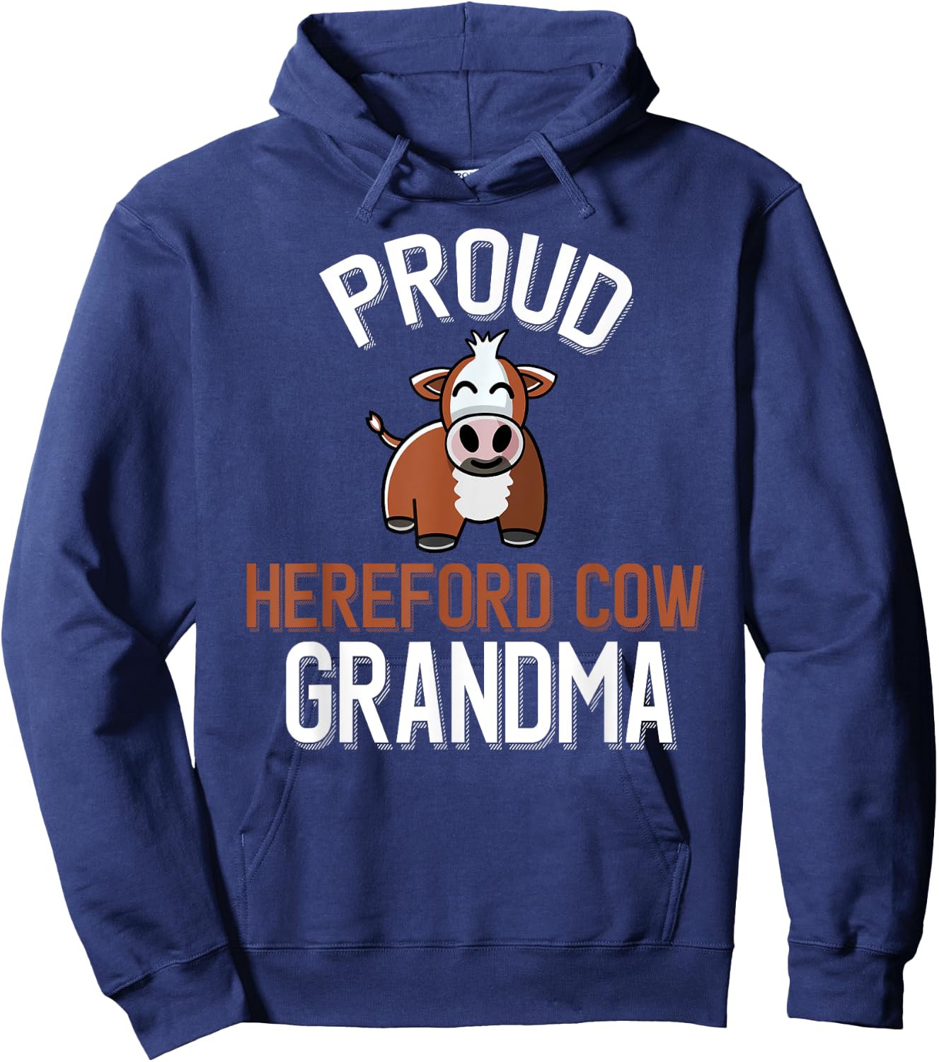 Proud Hereford Cow Grandma Hoodie - Hoodie | Navy