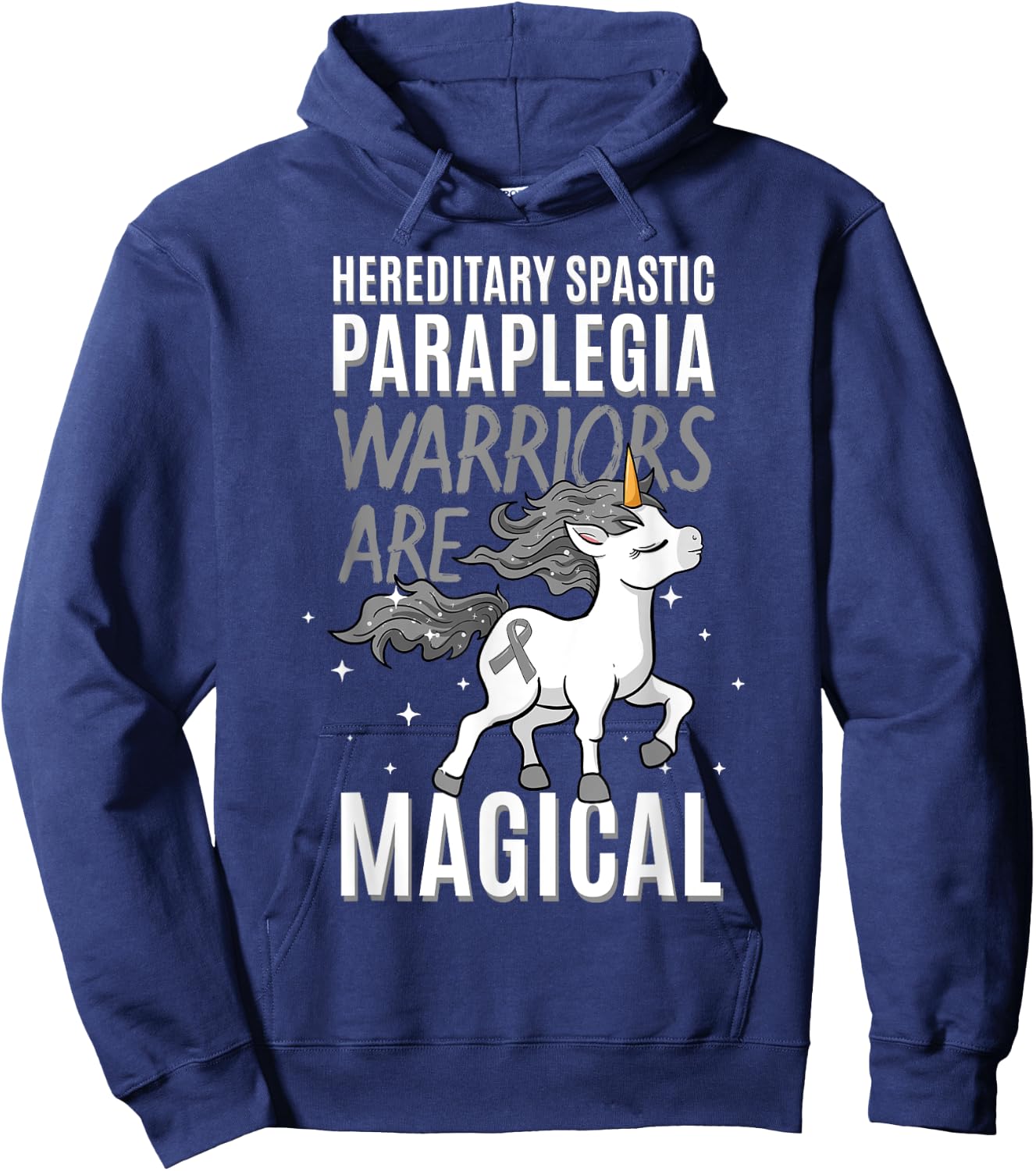 Hereditary Spastic Paraplegia Warrior HSP Awareness Unicorn Hoodie - Hoodie | Navy