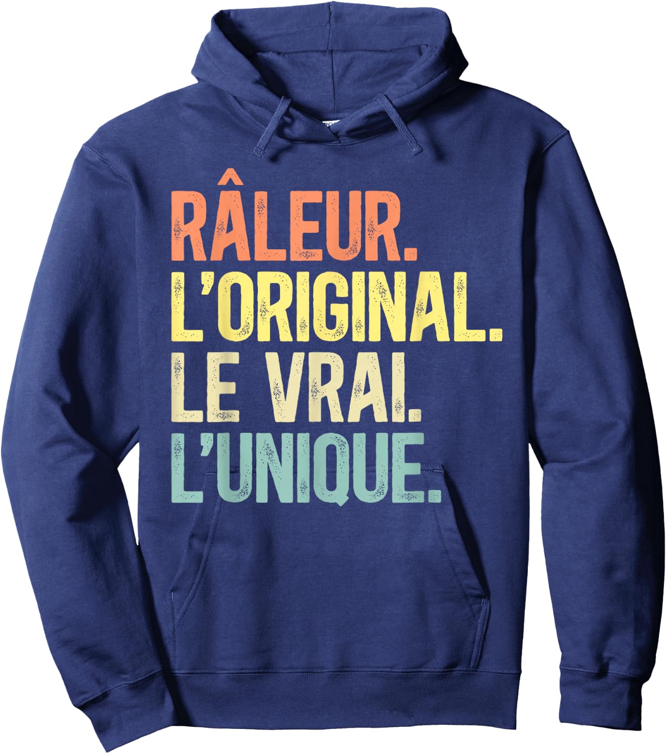 Humor Râleur The Original The True The Unique Man Vintage , Black, S Hoodie - Hoodie | Navy