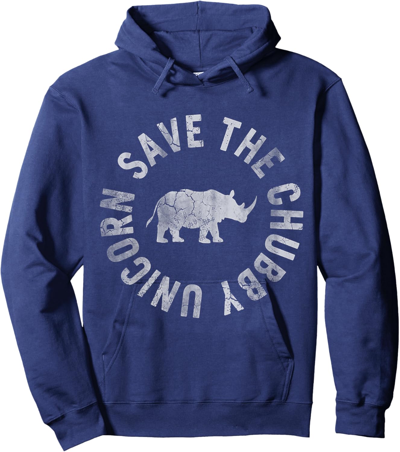 Save The Chubby Unicorn Rhino Rhinoceros Funny Humor Hoodie - Hoodie | Navy