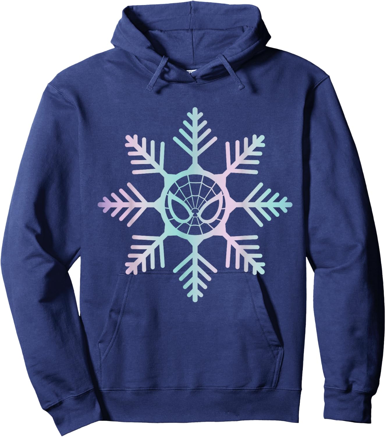 Marvel Spider-Man Winter Holiday Snowflake Logo Hoodie - Hoodie | Navy