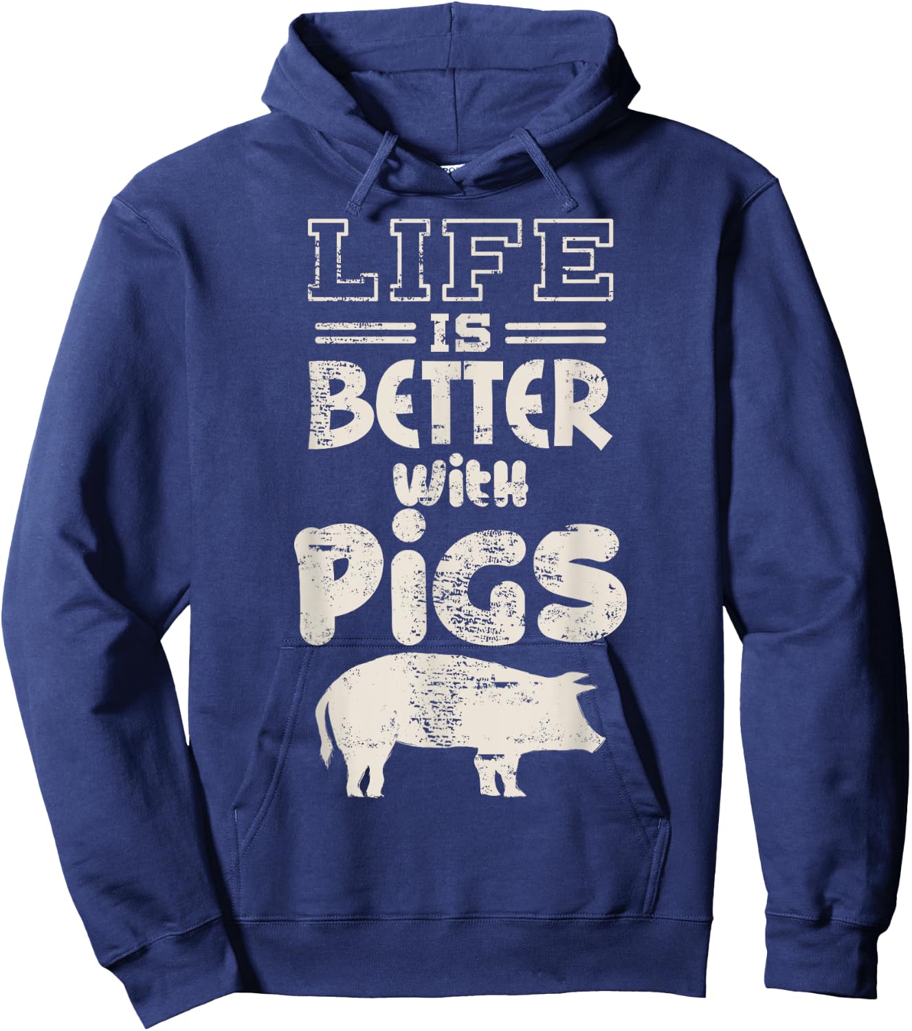 Life is Better With Pigs Design Idea Pigs Love Gift Hoodie - Hoodie | Navy