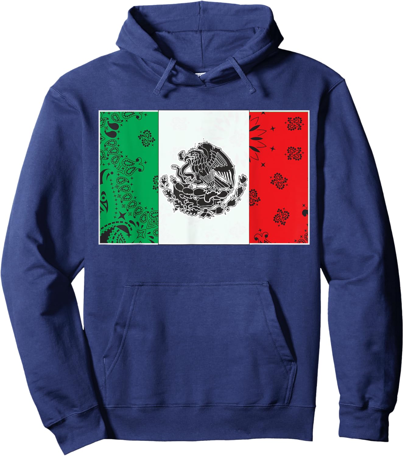 Mexico Bandana Flag Mexican Heritage Roots Eagle Hoodie - Hoodie | Navy
