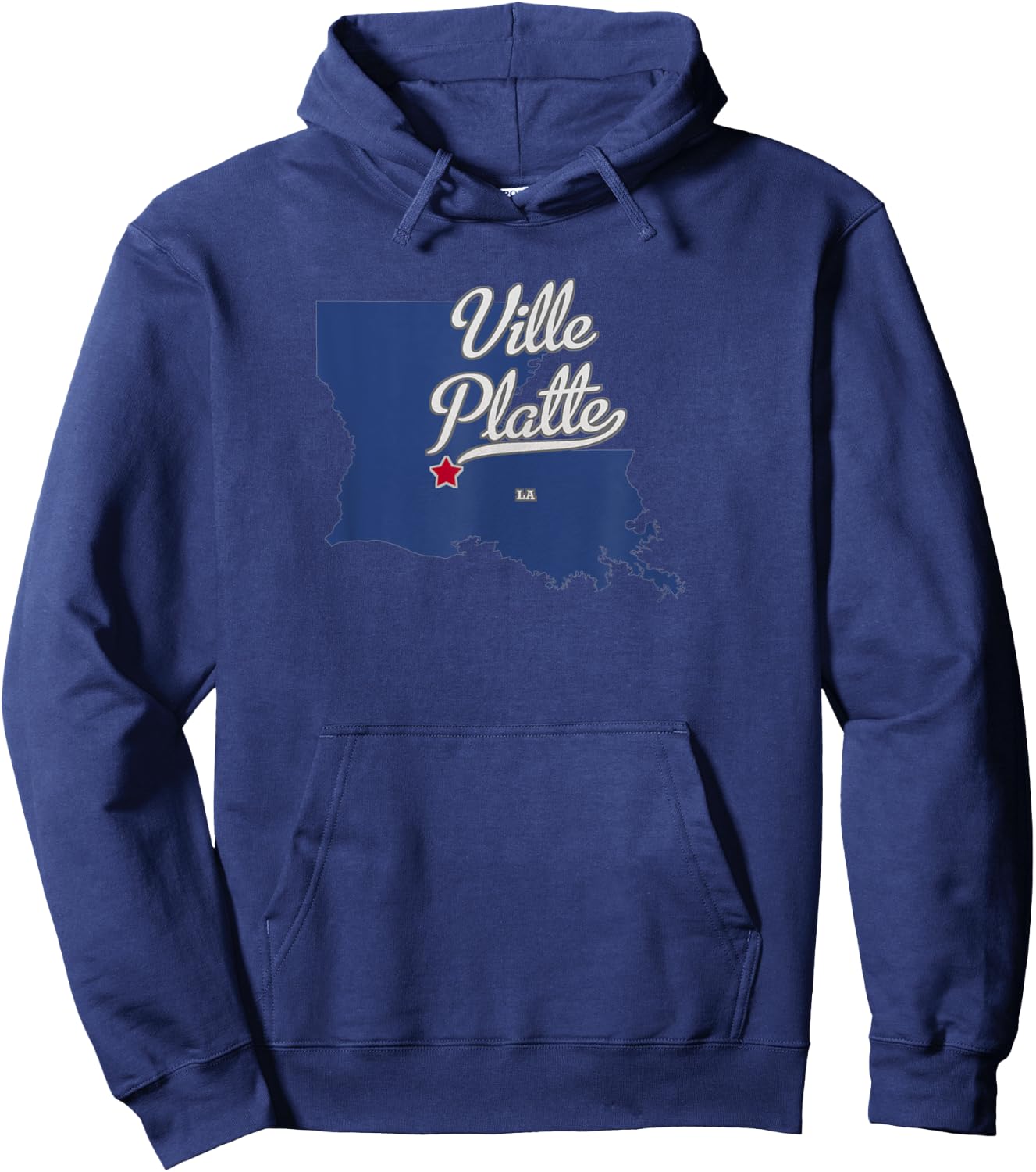 Ville Platte Louisiana LA Map Hoodie - Hoodie | Navy