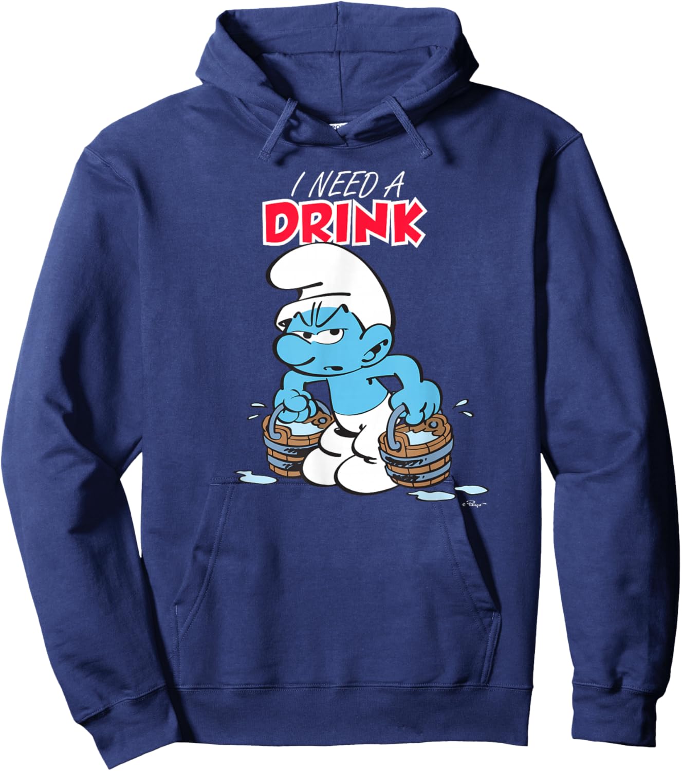 Die Schlümpfe Ich brauche einen Drink Hoodie - Hoodie | Navy