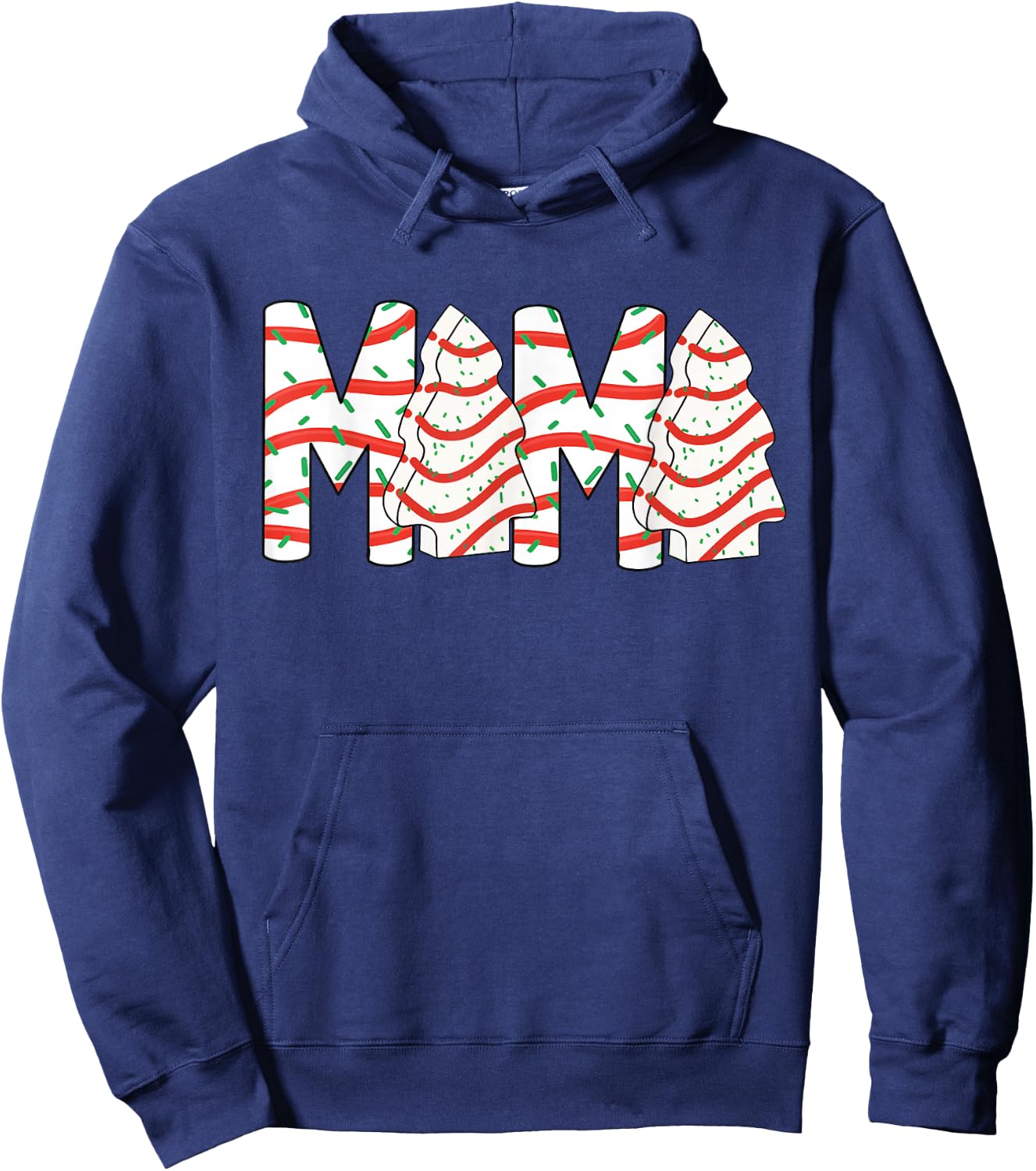 Mama Christmas Tree Cake Winter Holiday Xmas Women Costume Hoodie - Hoodie | Navy