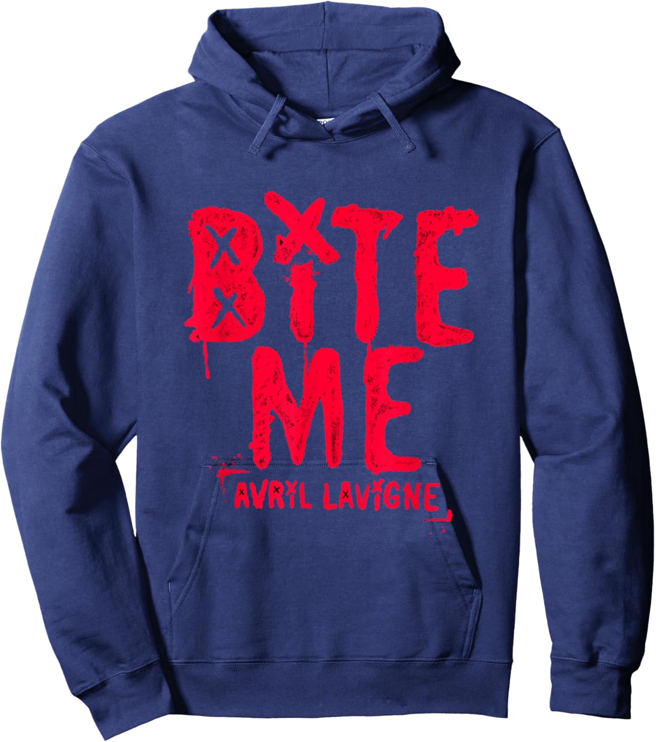Offizielles Avril Lavigne Red Bite Me Hoodie - Hoodie | Navy