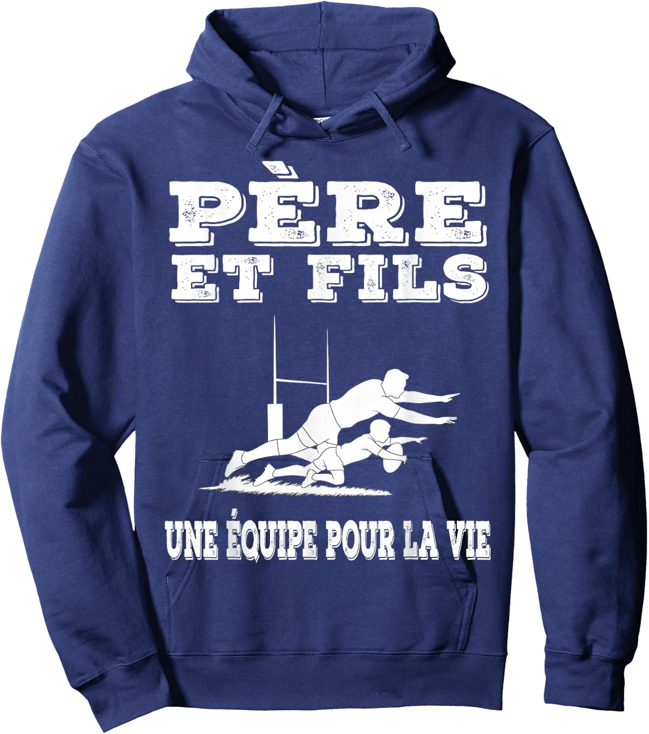 Father and Son Rugby Dad Rugbyman Fathers Day Hoodie - Hoodie | Navy