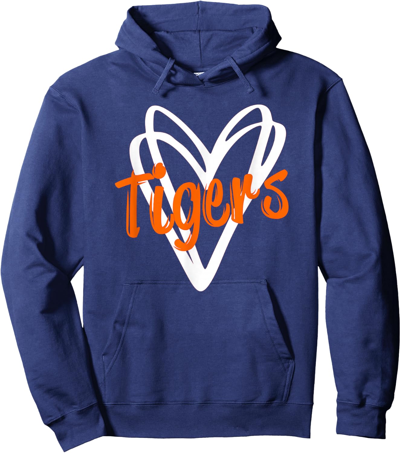 Tigers School Sports Fan Team Spirit Mascot Cute Hoodie - Hoodie | Navy
