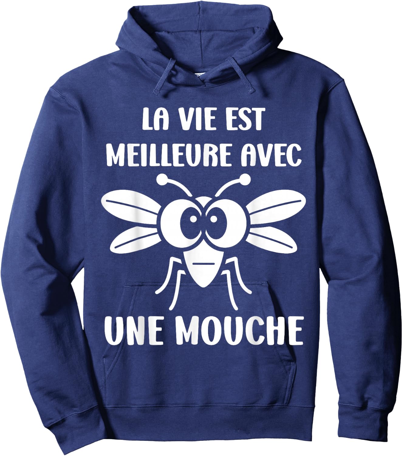 Humor Fly Insect Life is Better with a Fly , Black, S Hoodie - Hoodie | Navy