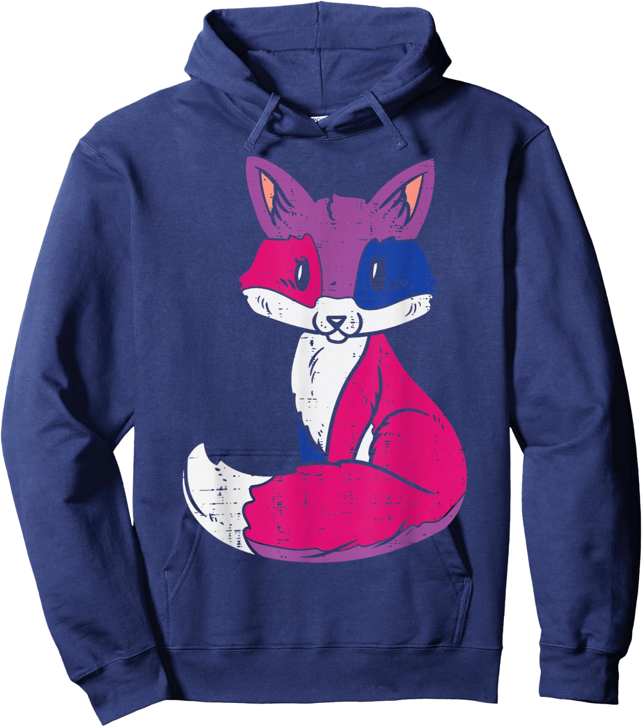 Fox Animal LGBTQ Bisexual Flag Gay Pride Ally Bi Men Women Hoodie - Hoodie | Navy
