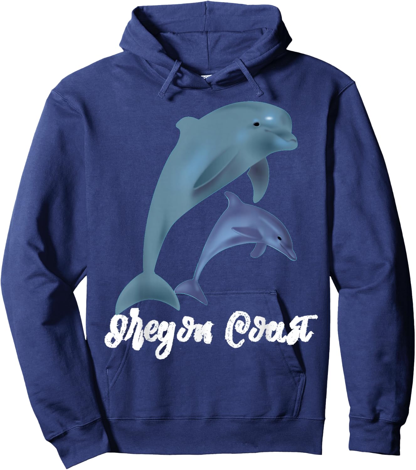 Oregon Coast Souvenir Dolphin PNW gift Hoodie - Hoodie | Navy
