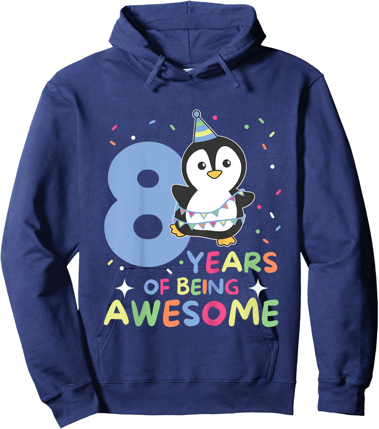 8th Birthday Penguin For Children Eight Years Old Hoodie - Hoodie | Navy