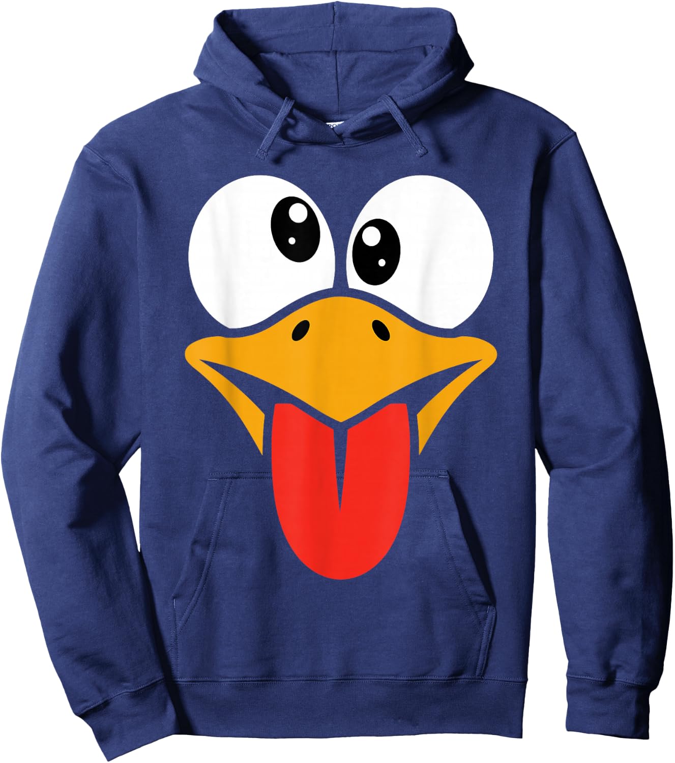 Funny Silly Turkey Face Happy Turkey Day Thanksgiving Hoodie - Hoodie | Navy