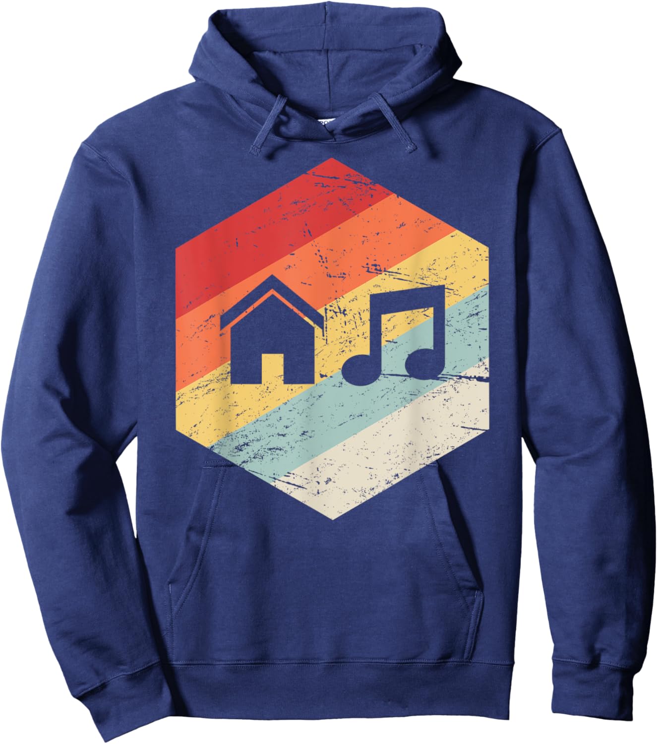 Vintage Retro House Music Hoodie - Hoodie | Navy