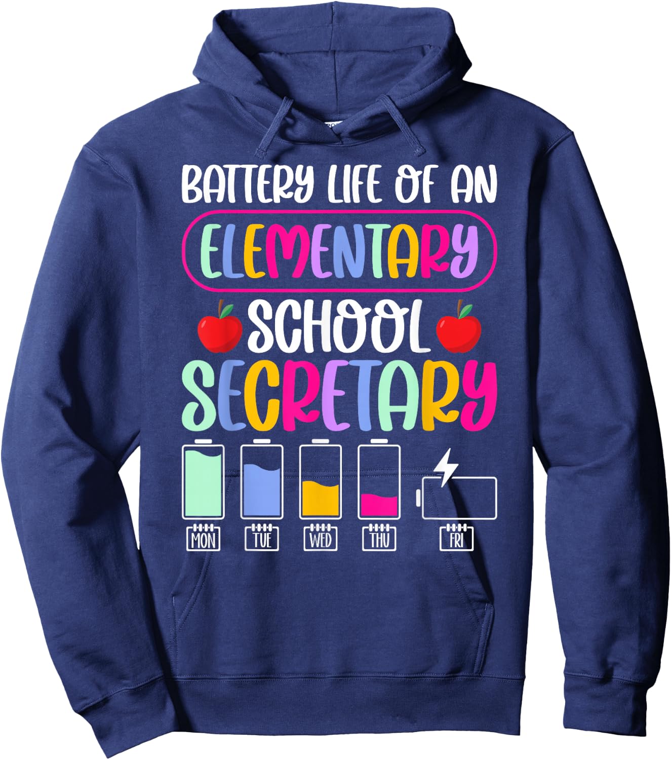 Battery Life of an Elementary School Secretary Hoodie - Hoodie | Navy