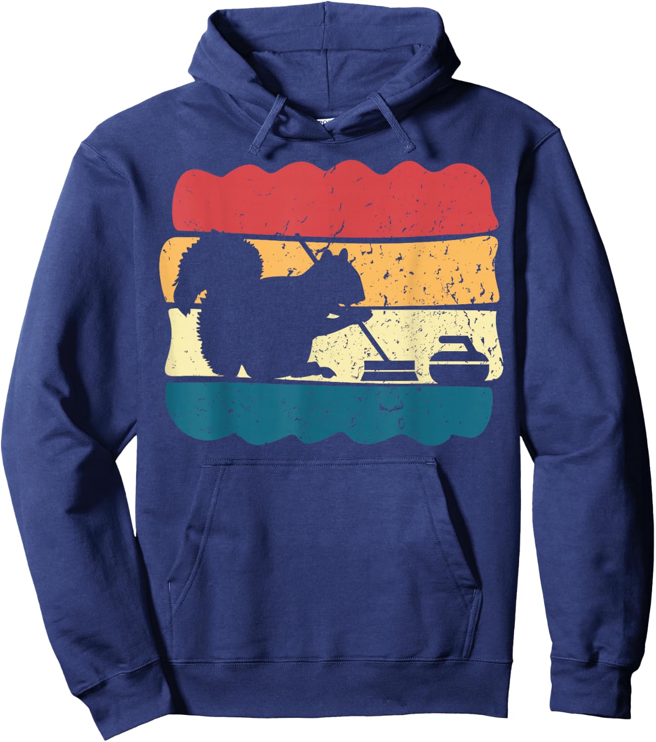 Curling Player Curler Sport Lover Curling Stone Squirrel Hoodie - Hoodie | Navy