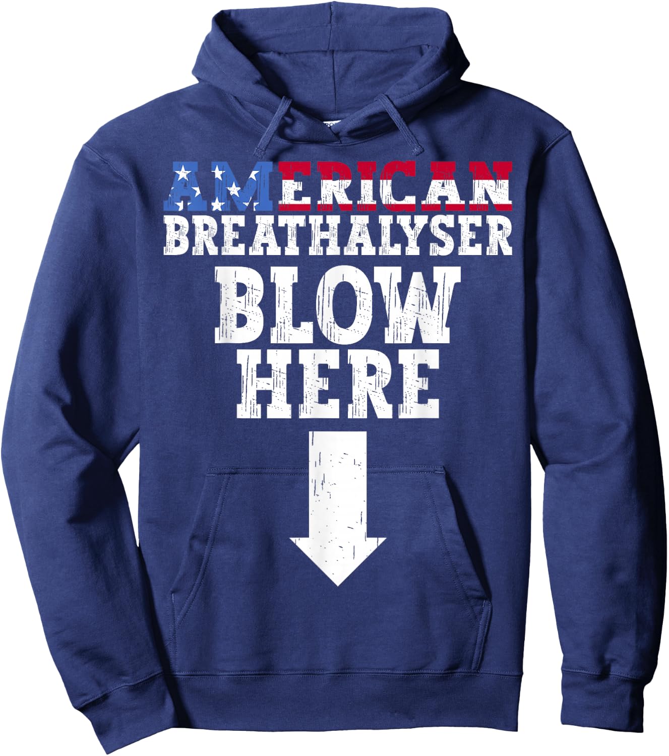 American Breathalyzer 4th Of July USA Funny Patriotic Hoodie - Hoodie | Navy