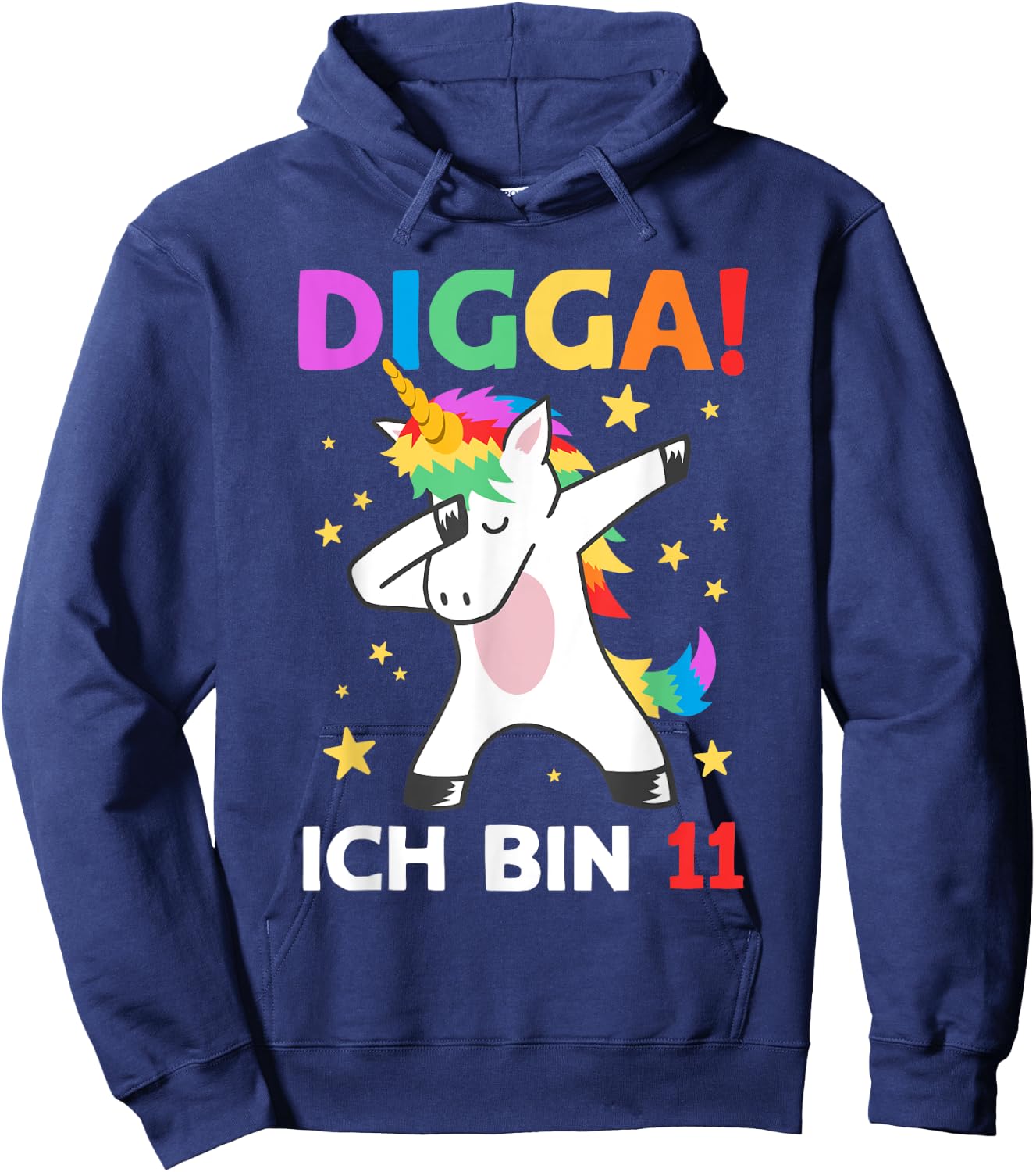 Digga Ich Bin 11 Jahre Dabbing Einhorn 11. Geburtstag Hoodie - Hoodie | Navy