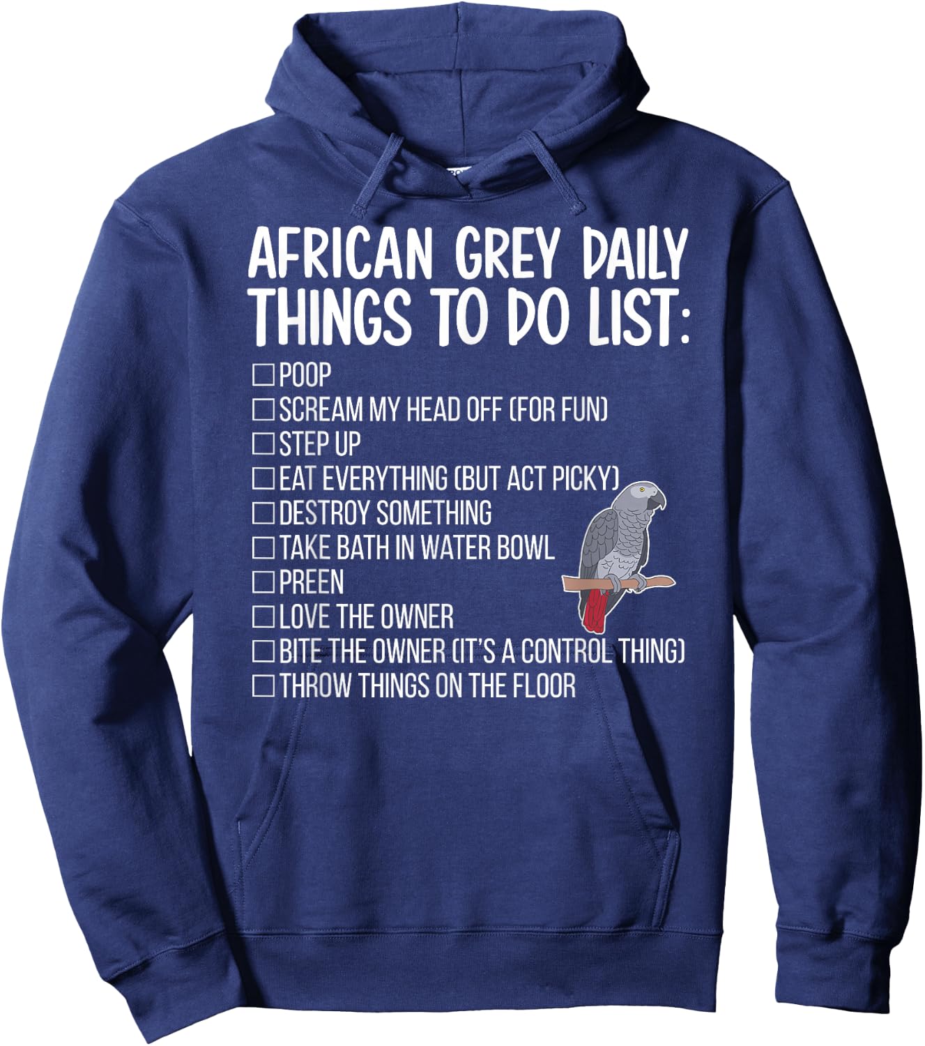 To Do List African Grey Parrot Owner African Grey Lover Hoodie - Hoodie | Navy