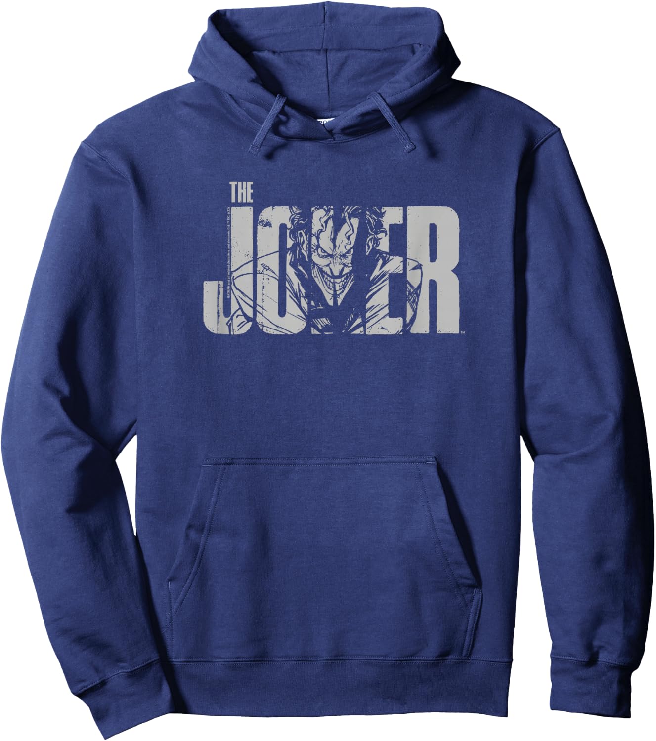 Batman Joker Text on Grey Hoodie - Hoodie | Navy