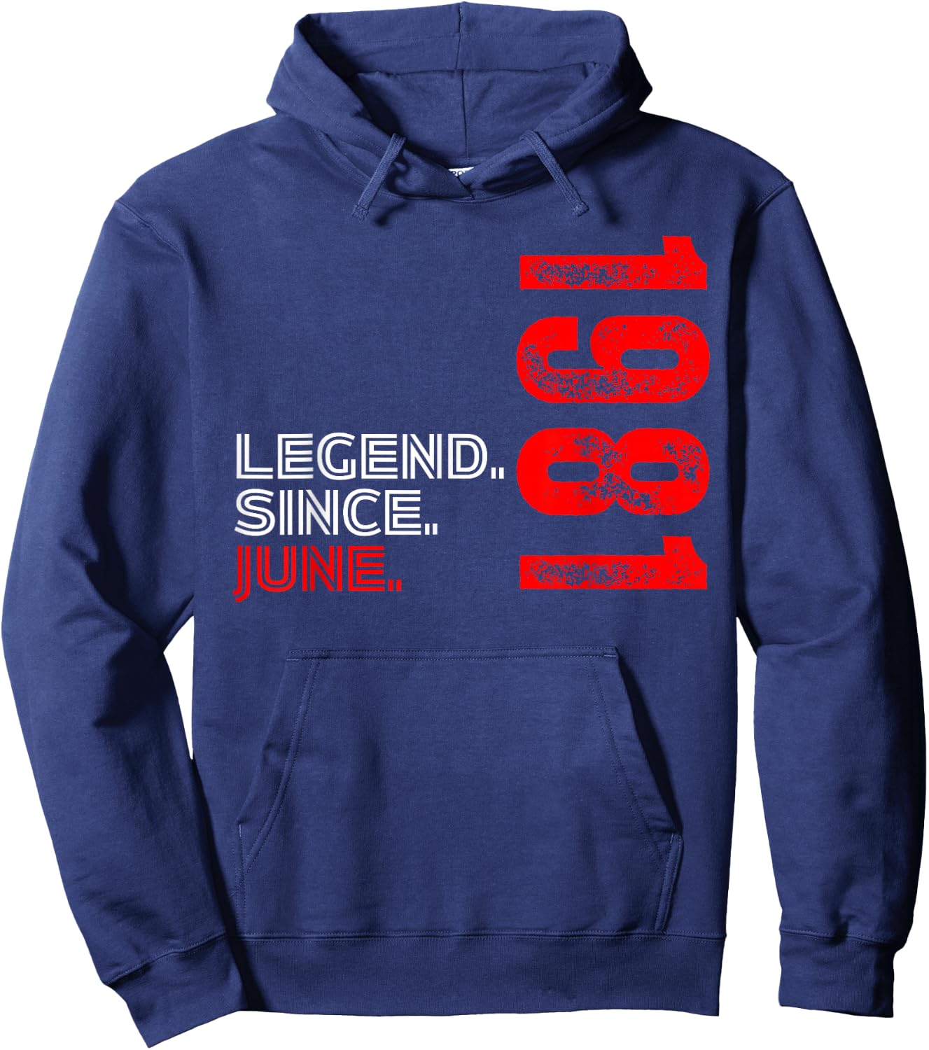 Born In June 1981 Vintage Birthday Legend Since June 1981 Hoodie - Hoodie | Navy