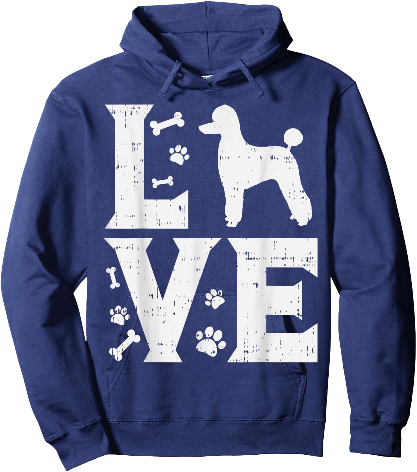 Love Poodle Standard Miniature Toy Pet Dog Lover Owner Gift Women Kids Hoodie - Hoodie | Navy