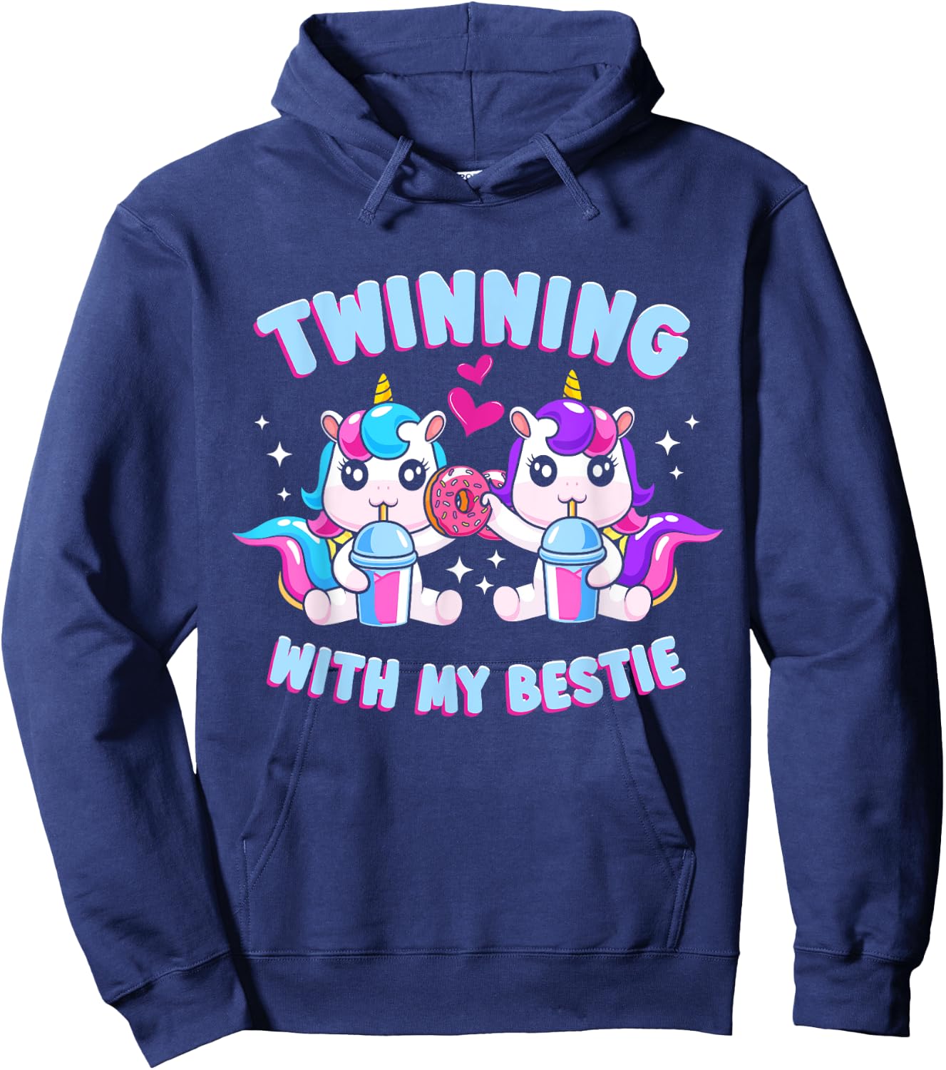 Friends Matching Twins Day Twinning With My Bestie Hoodie - Hoodie | Navy