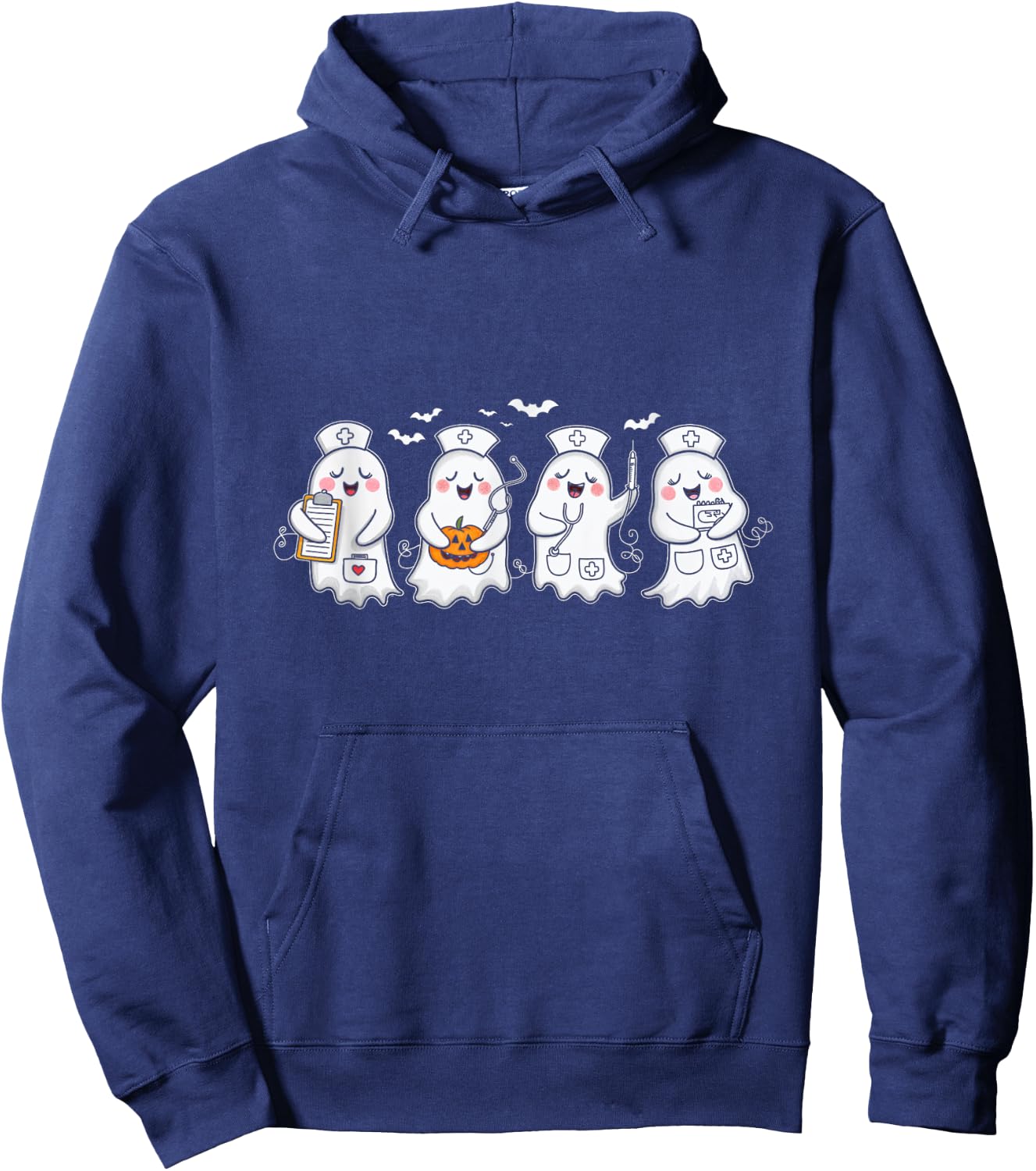 Ghost Nurses Halloween Costume Nurse Spooky Halloween Hoodie - Hoodie | Navy