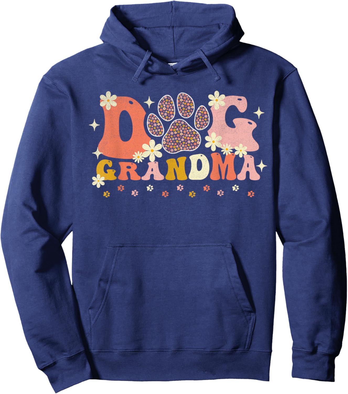 Groovy Dog Grandma Owner Mama Grandma Dog Lovers Men Women Hoodie - Hoodie | Navy