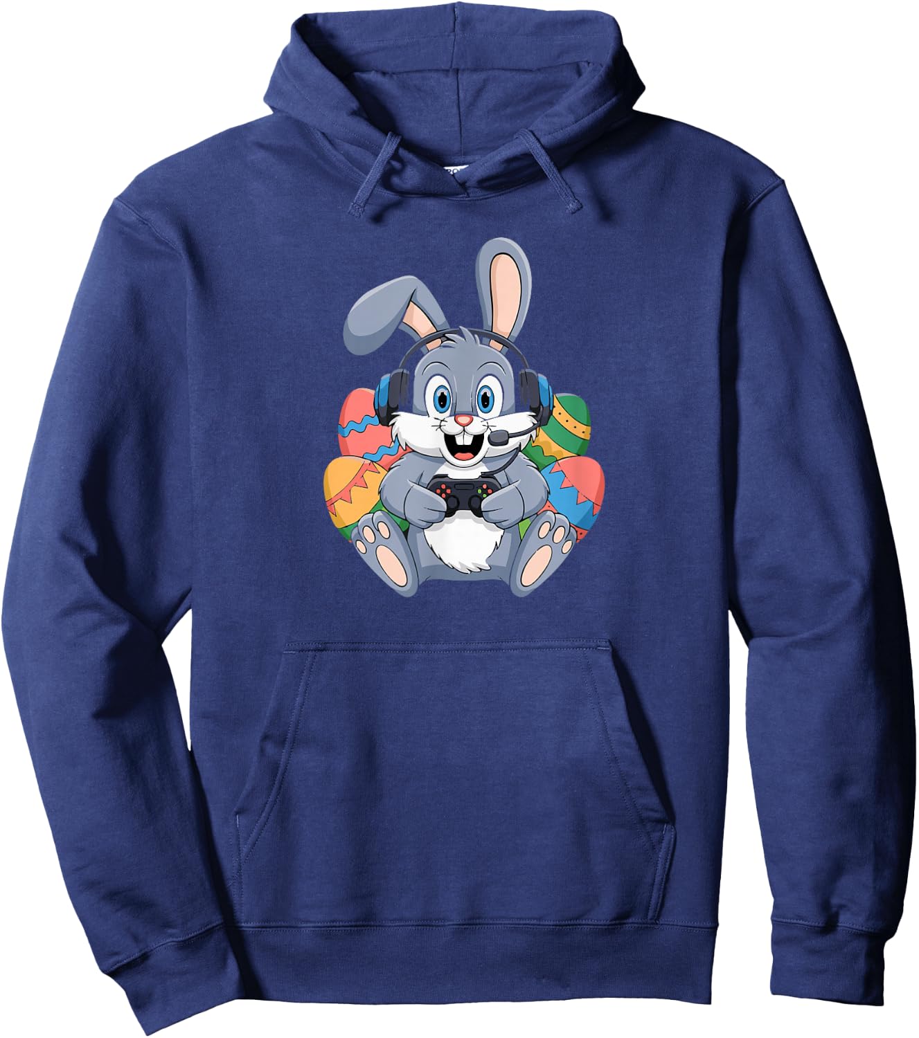 Easter Day Bunny Gamer Video Gaming Boys Men Kids Hoodie - Hoodie | Navy