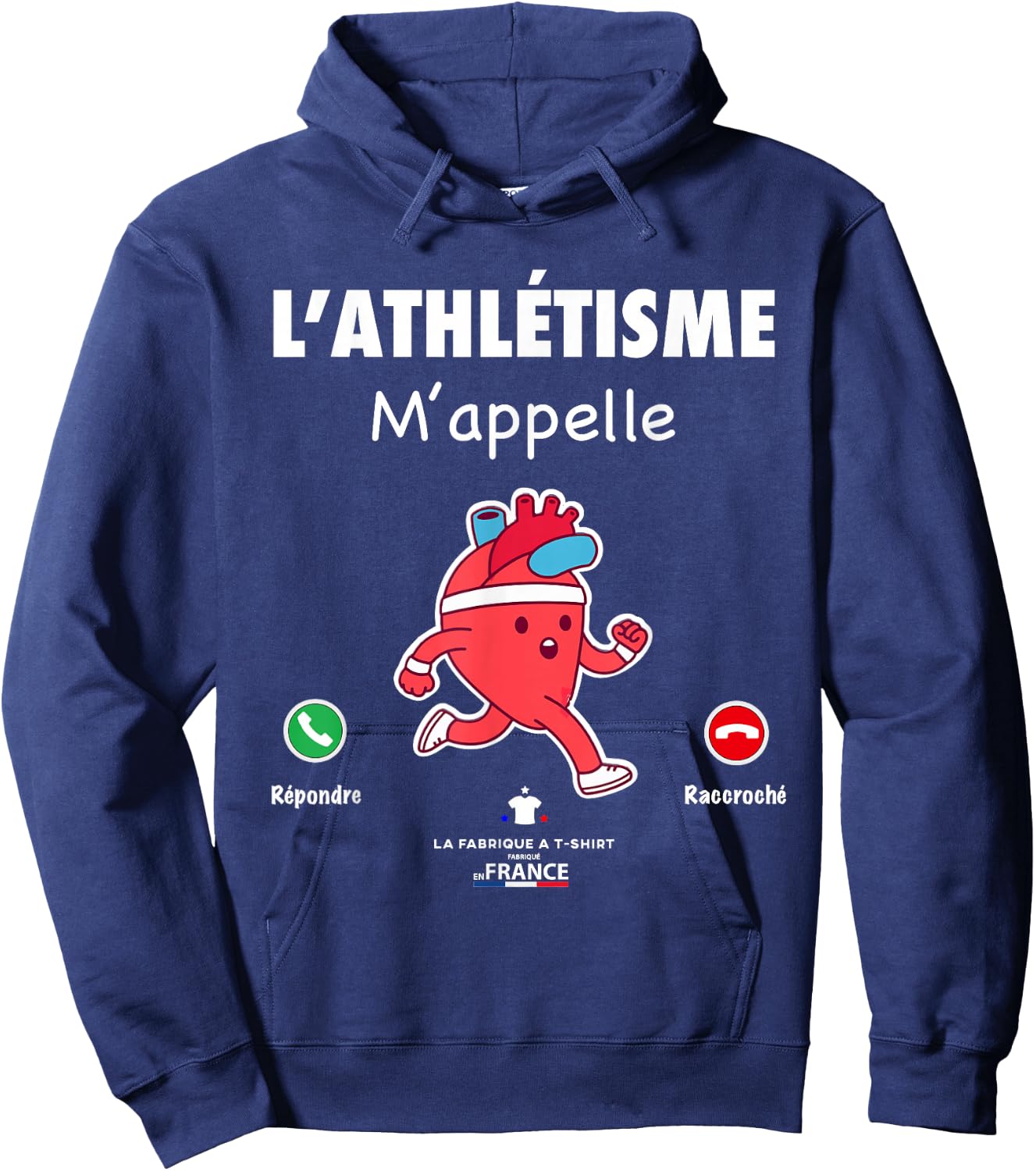 Funny Gift Running Humour Man "Athletics Calls" , Black, S Hoodie - Hoodie | Navy