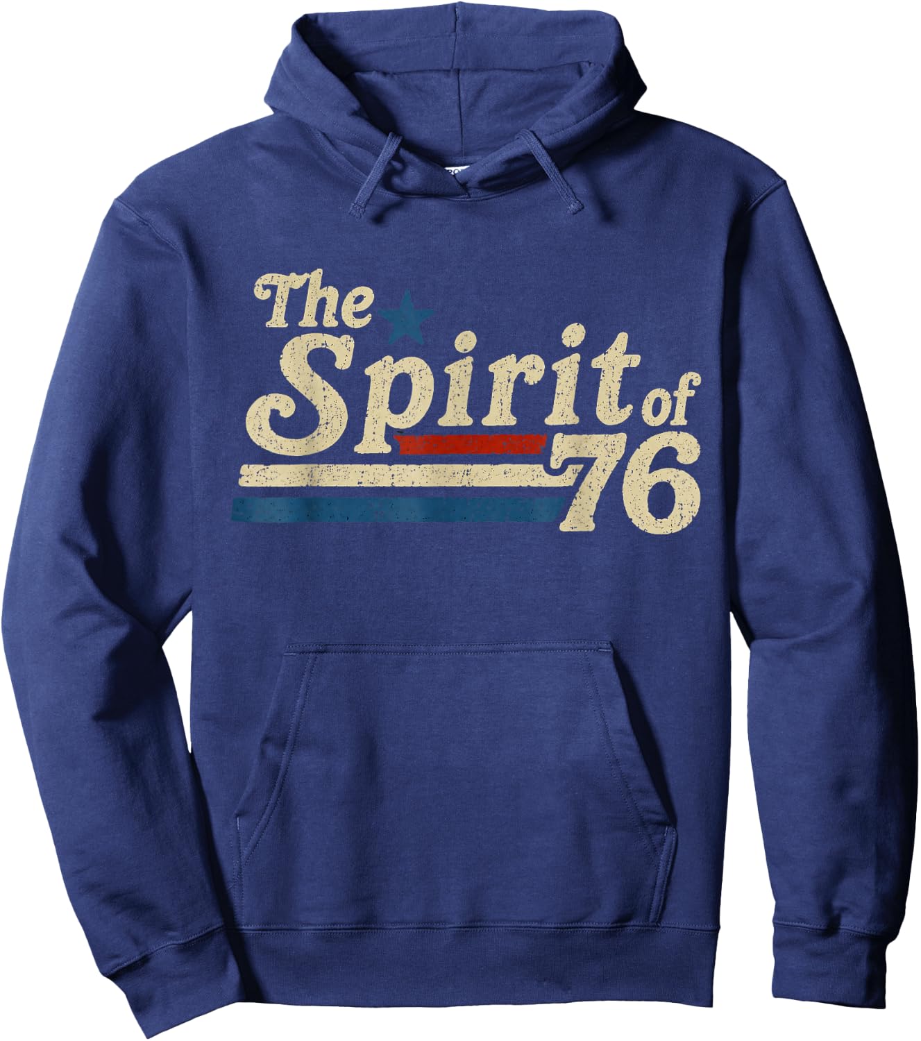 Retro Spirit of 76 250th Anniversary Patriotic 4th of July Hoodie - Hoodie | Navy