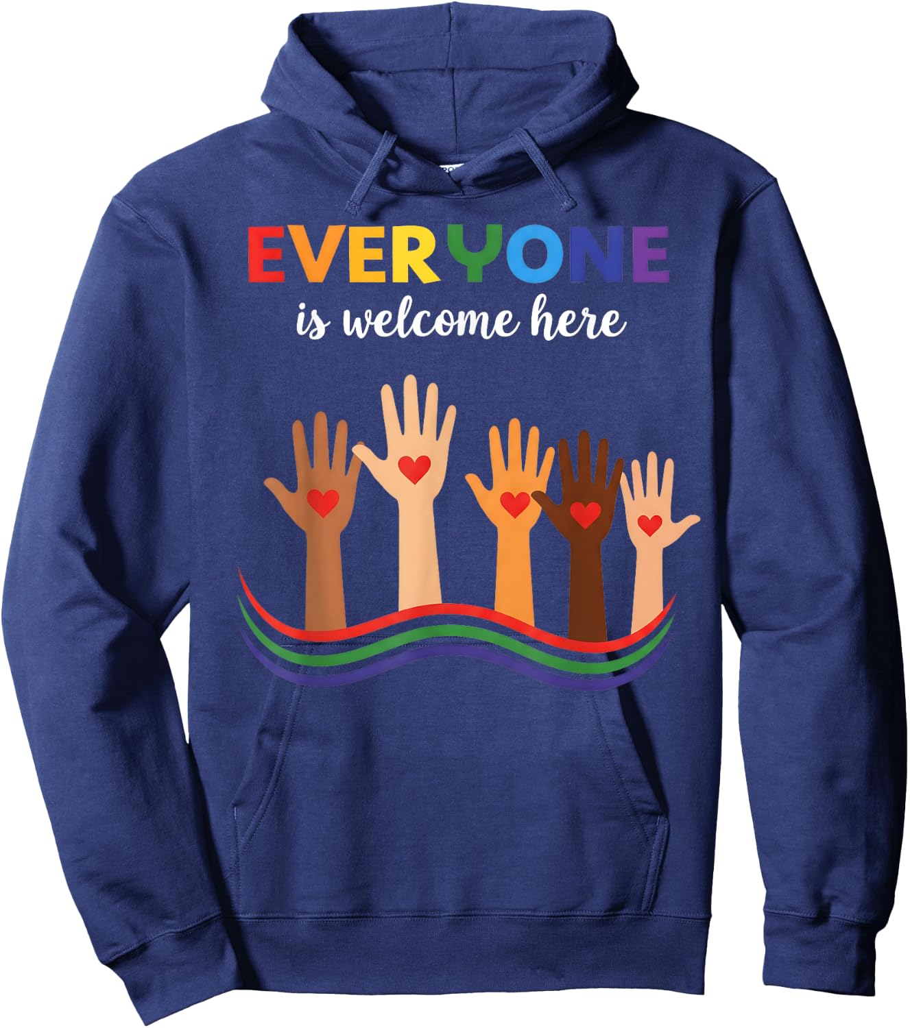 Everyone is Welcome Here Idaho Teacher Hoodie - Hoodie | Navy