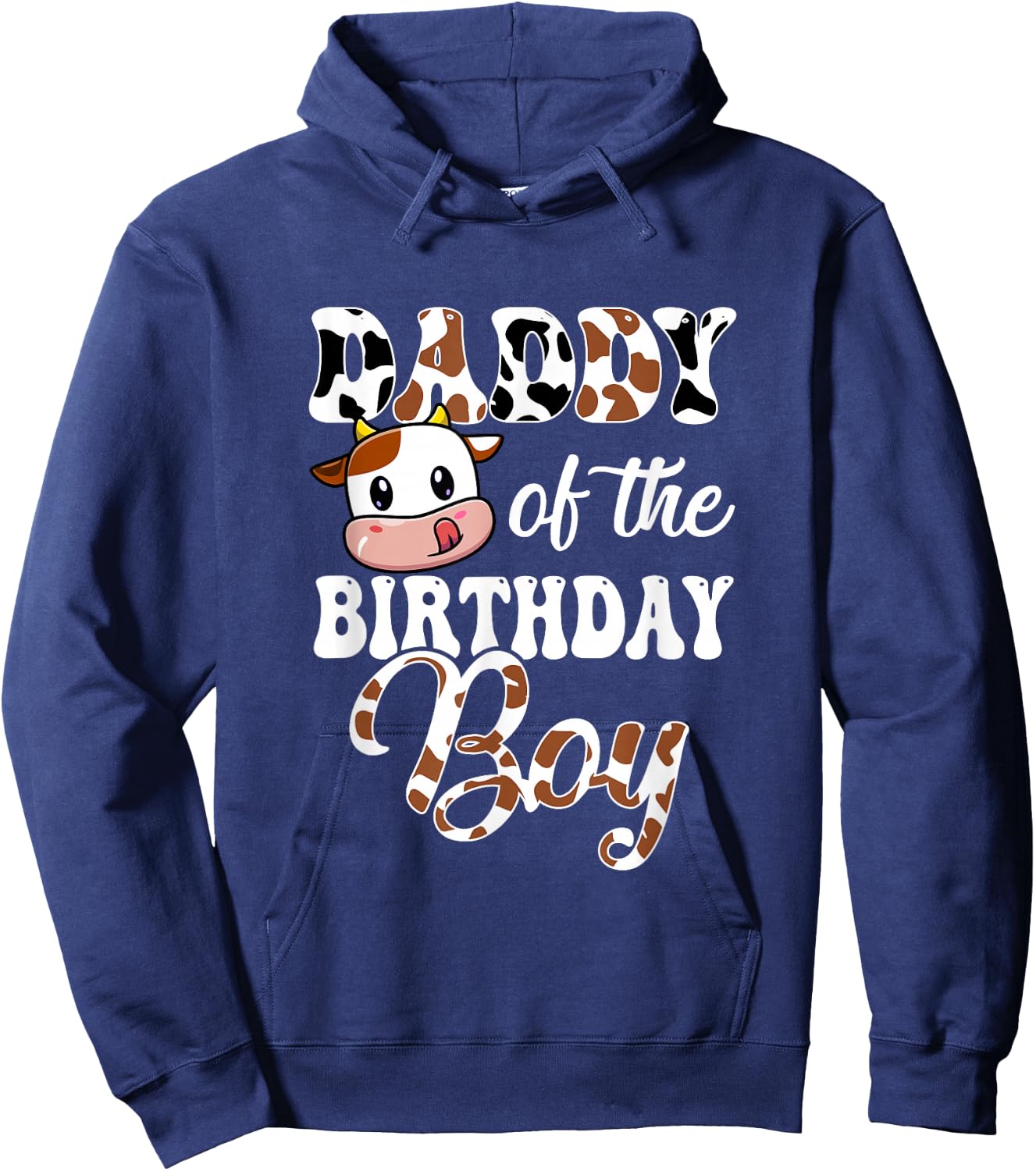 Daddy Of The Birthday Boy Cow Farm 1St Birthday Boy Hoodie - Hoodie | Navy