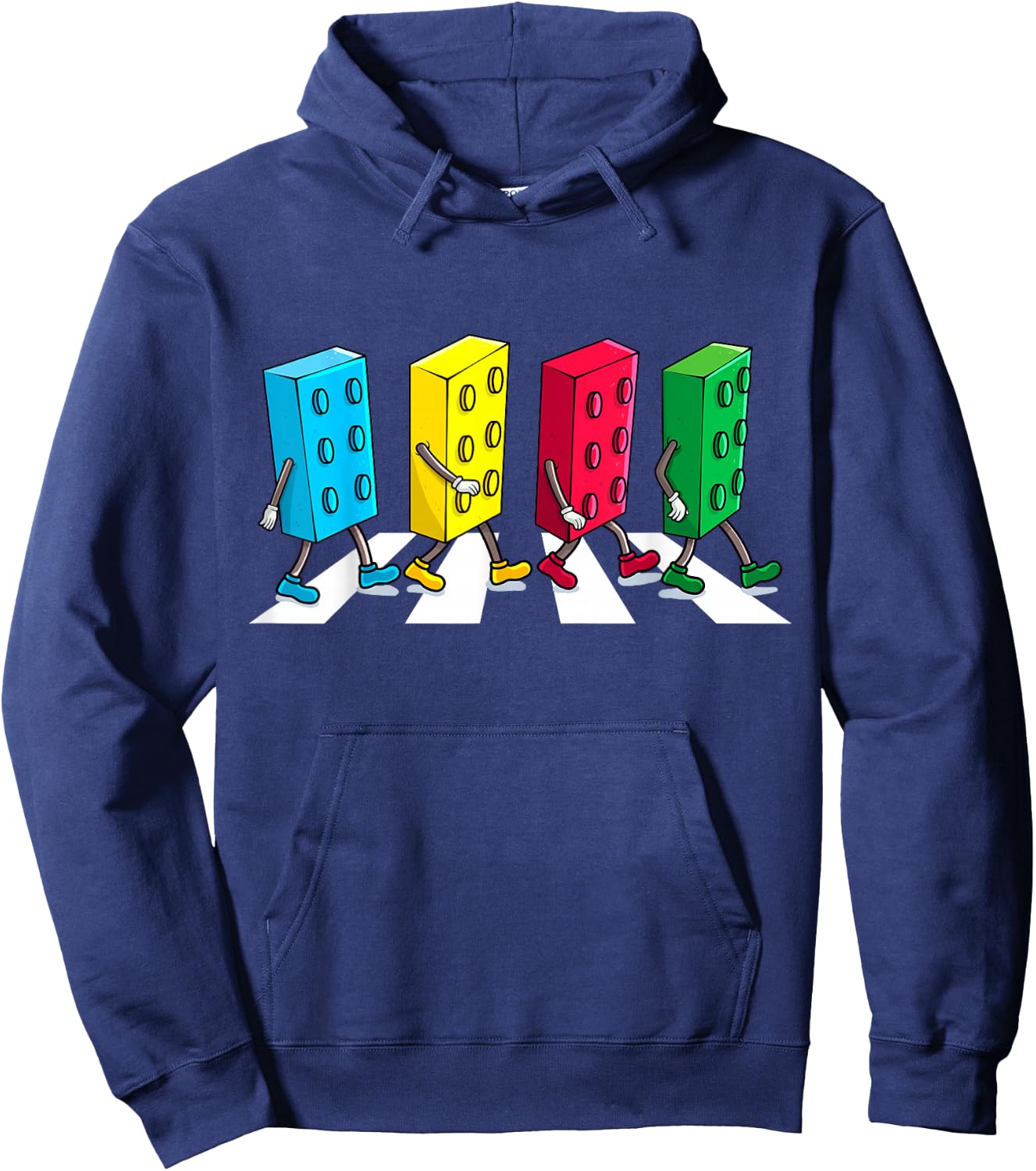 Master Builder Colourful Building Blocks Streets Boys Kids , black Hoodie - Hoodie | Navy