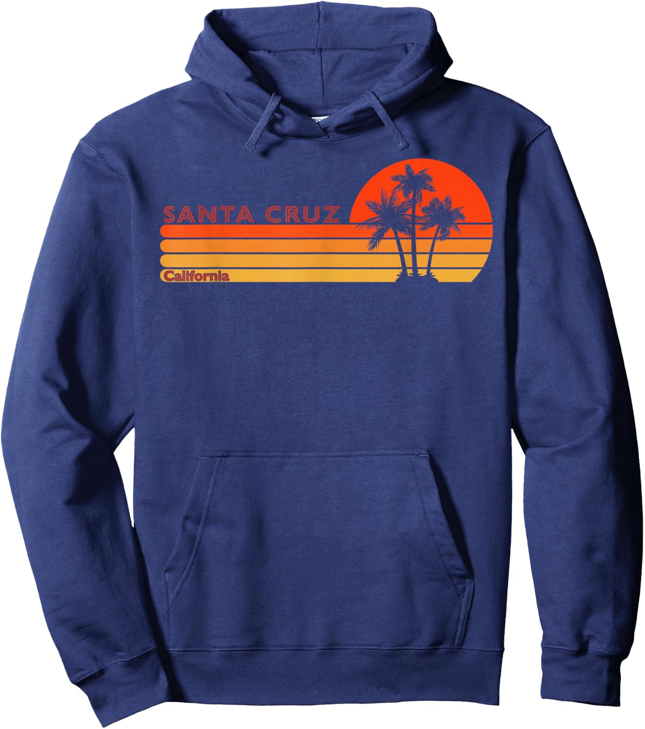 Santa Cruz California Retro Sunset Vintage , black Hoodie - Hoodie | Navy