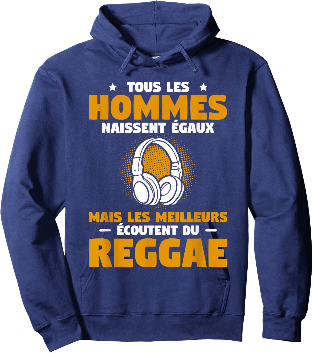 All Men Listen To Reggae , Black, S Hoodie - Hoodie | Navy