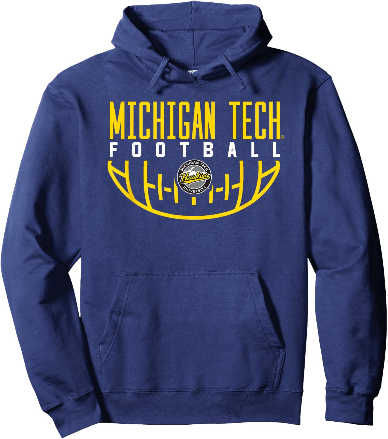 Michigan Tech Huskies Football Arch Hoodie - Hoodie | Navy