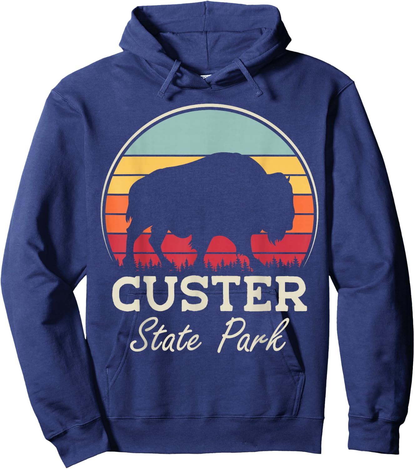 Custer State Park South Dakota Bison Lovers Hoodie - Hoodie | Navy